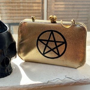 gold occult pentagram clutch / micro-purse